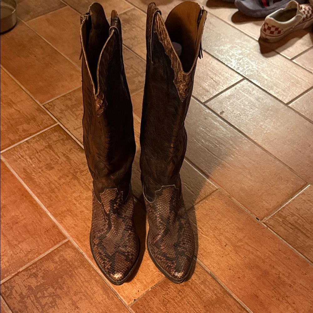 Golden Goose Dark Brown Snakeskin Boots - Picture 2 of 6